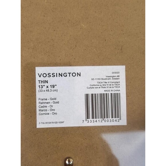 Vossington 13x19 Gold Picture Frame – Thin Modern Wall Mount, Craft Supply - Picture 7 of 9
